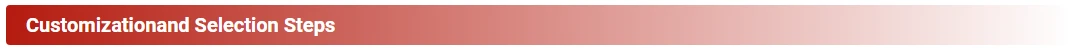 customization selection steps customization selection steps